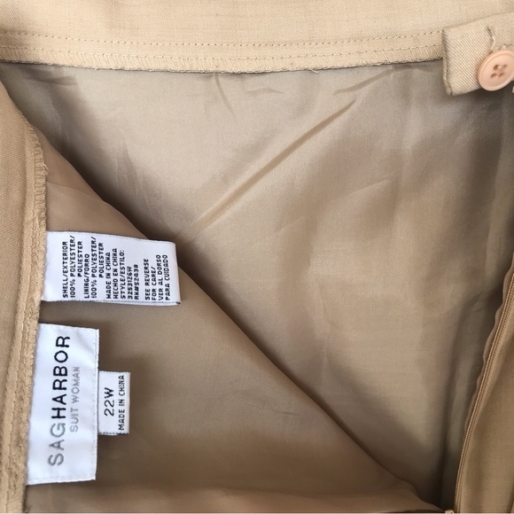 Sag harbor plus size women’s 22 skirt kickplate hem beige zip back very nice - Picture 3 of 8